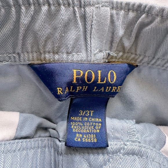 Boy 3T/3 Light Blue/grayish Cotton Shorts Elastic Waste - Picture 4 of 8